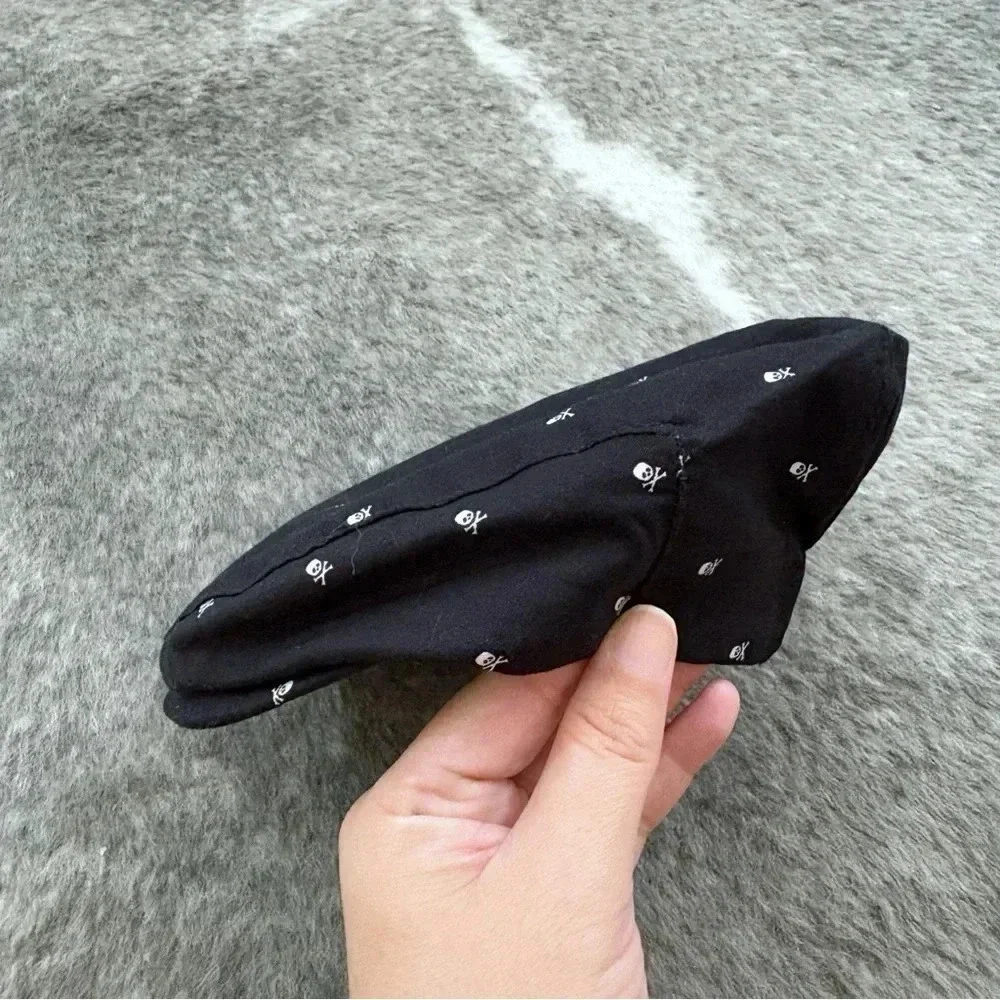 Skull and Crossbones Newborn Newsboy Cap